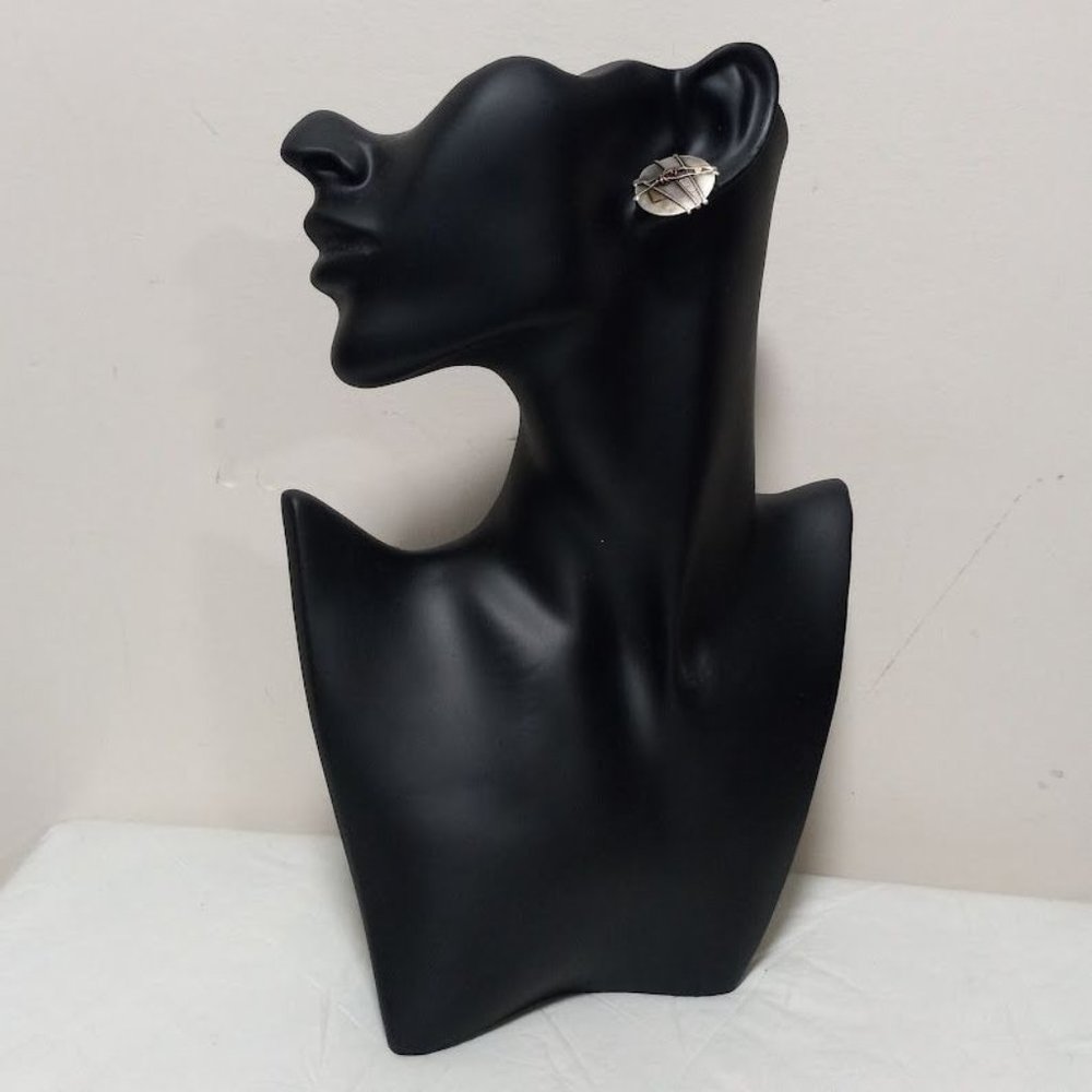 Vintage 1988 St Jude Sterling 14K Accents Earring 925 Sterling - Picture 2 of 11